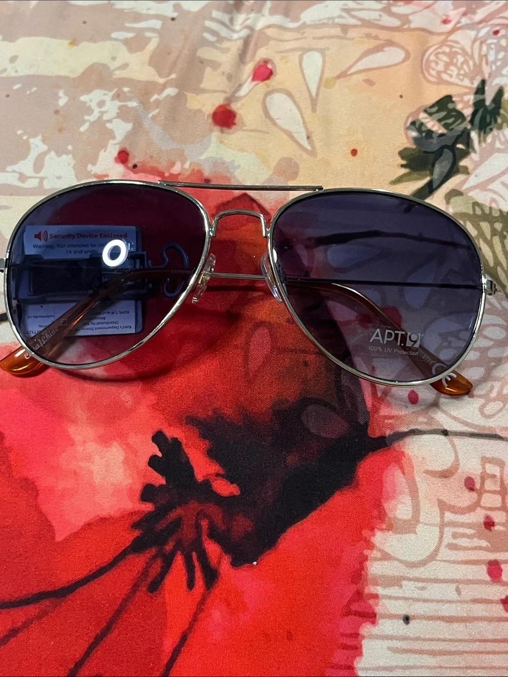 Apt. 9 Silver Aviator Sunglasses with Purple Gradient Lenses
